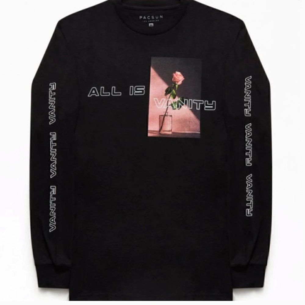 Pacsun All Is Vanity Long Sleeve T-Shirt Size Small
